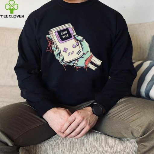 Game Over a severed zombie hand holding a Game Boy hoodie, sweater, longsleeve, shirt v-neck, t-shirt