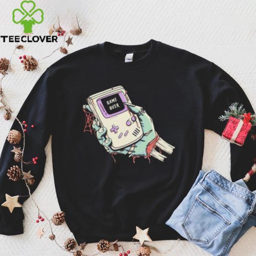 Game Over a severed zombie hand holding a Game Boy hoodie, sweater, longsleeve, shirt v-neck, t-shirt