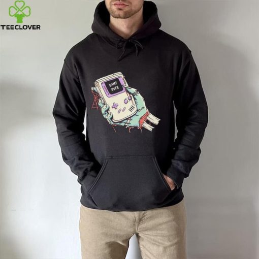 Game Over a severed zombie hand holding a Game Boy hoodie, sweater, longsleeve, shirt v-neck, t-shirt