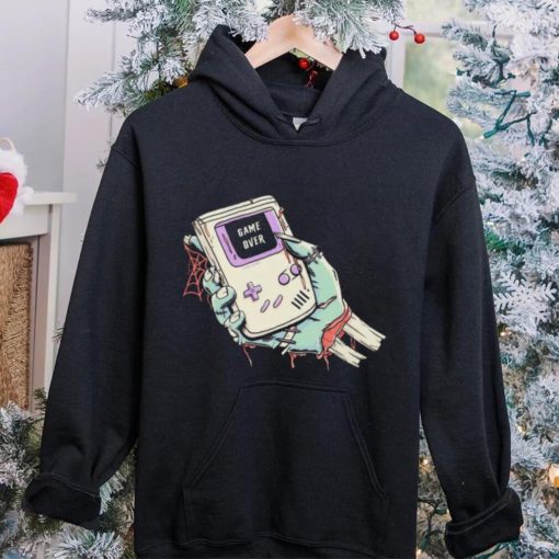 Game Over a severed zombie hand holding a Game Boy hoodie, sweater, longsleeve, shirt v-neck, t-shirt