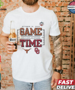 Game Time Texas Longhorns vs. Oklahoma Sooners 2024 Red River Showdown T Shirt