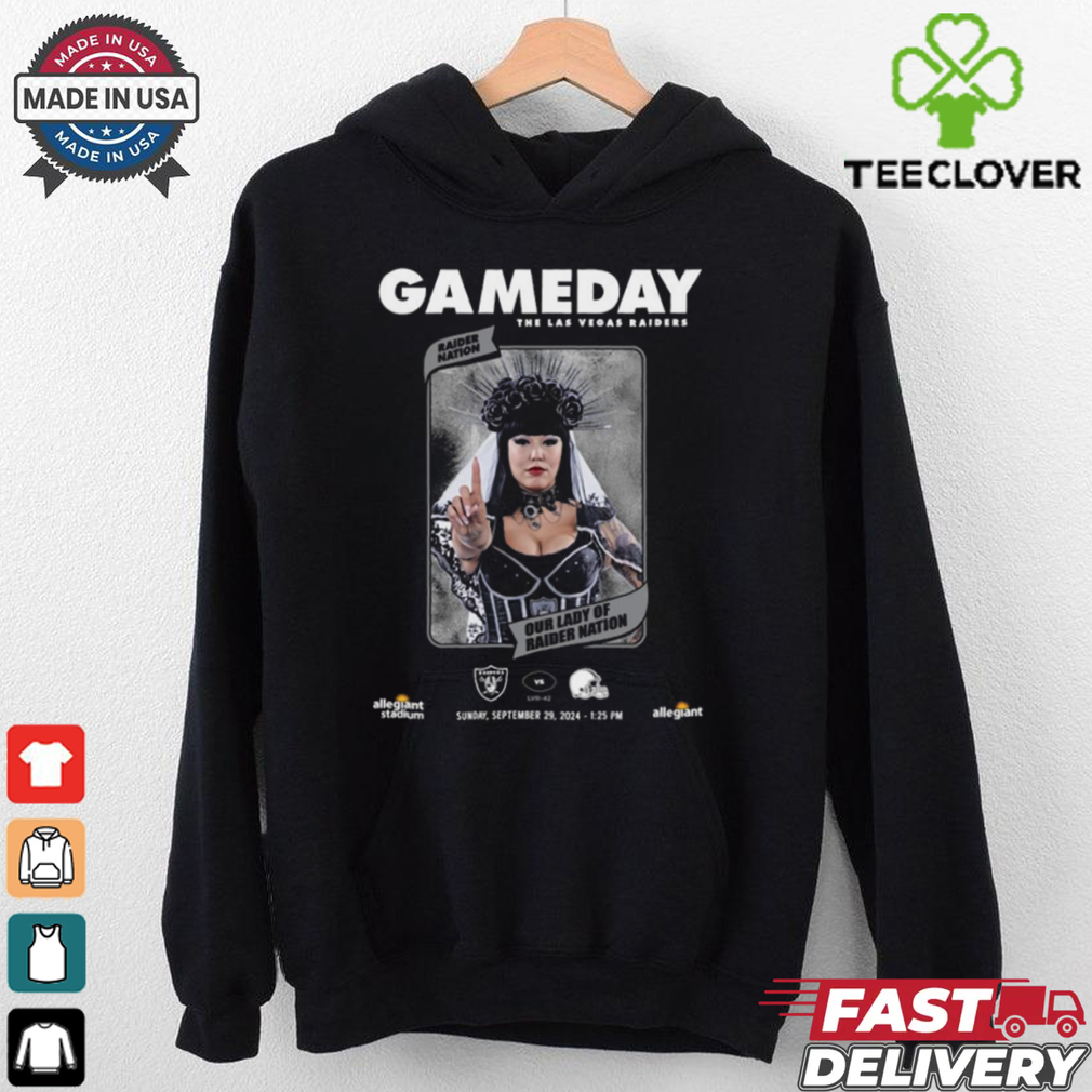 Gameday NFL The Las Vegas Raiders vs Cleveland Browns Our Lady Of Raider Nation Sept 29 2024 t shirt Gameday NFL The Las Vegas Raiders vs Cleveland Browns Our Lady Of Raider Nation Sept 29 2024 t shirt