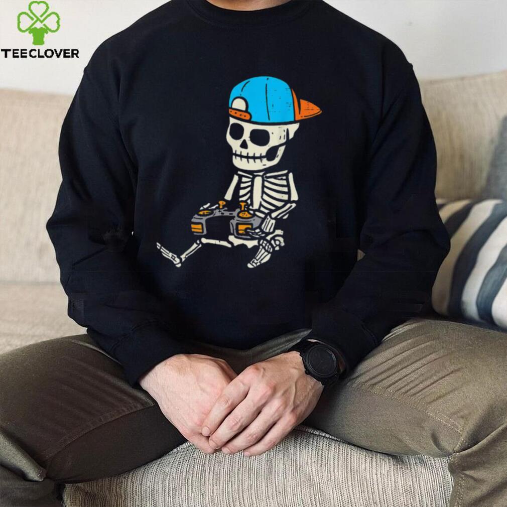 Gamer Skeleton Halloween Youth Teens T Shirt