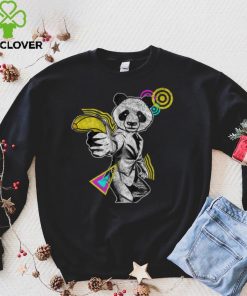 Gaming Panda Banana Video Game Panda Bear 80s Retro Art T Shirt