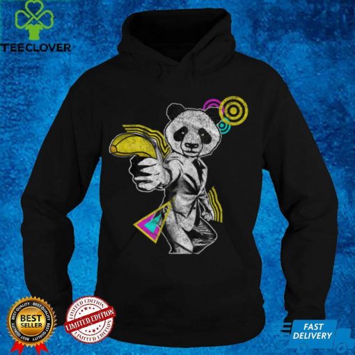 Gaming Panda Banana Video Game Panda Bear 80s Retro Art T Shirt