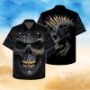 Grim Reaper Riding Motorcycles Flame Skull Hawaiian Aloha Shirts