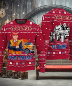 Garbage For Trump 2024 Patriotic Christmas Ugly Sweater