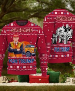 Garbage For Trump 2024 Patriotic Christmas Ugly Sweater