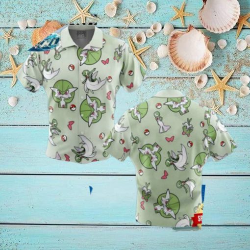 Gardevoir Pattern Pokemon Button Up Hawaiian Shirt