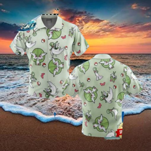 Gardevoir Pattern Pokemon Button Up Hawaiian Shirt