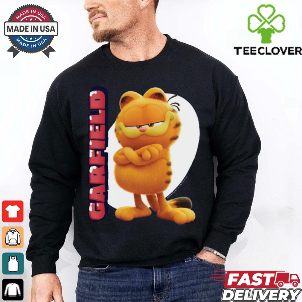 Garfield Movie Vertical Fitted Graphic T Shirt Garfield Movie Vertical Fitted Graphic T Shirt