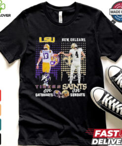 Garrett Nussmeier Lsu Tigers On Saturdays X Derek Carr New Orleans Saints On Sundays Shirt