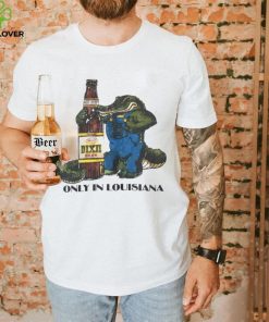 Gator holding Dixie Beer only in Louisiana vintage hoodie, sweater, longsleeve, shirt v-neck, t-shirt