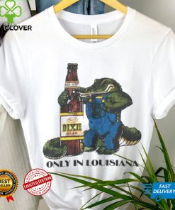 Gator holding Dixie Beer only in Louisiana vintage hoodie, sweater, longsleeve, shirt v-neck, t-shirt