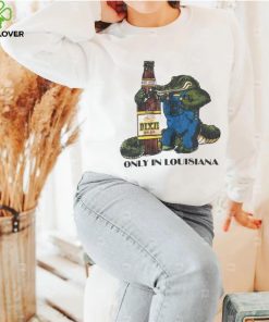 Gator holding Dixie Beer only in Louisiana vintage hoodie, sweater, longsleeve, shirt v-neck, t-shirt