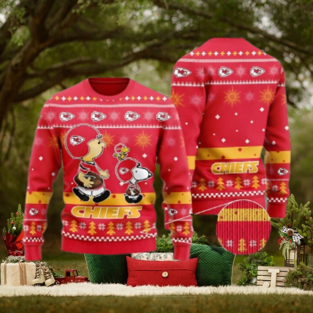 Kansas City Chiefs Funny Charlie Brown Peanuts Snoopy Ugly Christmas Sweater Kansas City Chiefs Funny Charlie Brown Peanuts Snoopy Ugly Christmas Sweater