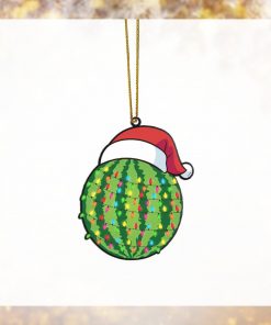 Gearhumans 3D Christmas Santa Hat Watermelon Fruit Christmas Custom Ornament