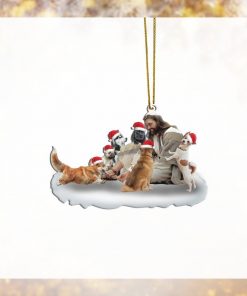 Gearhumans 3D Jesus Surrounded By Dogs Christmas Custom Ornament