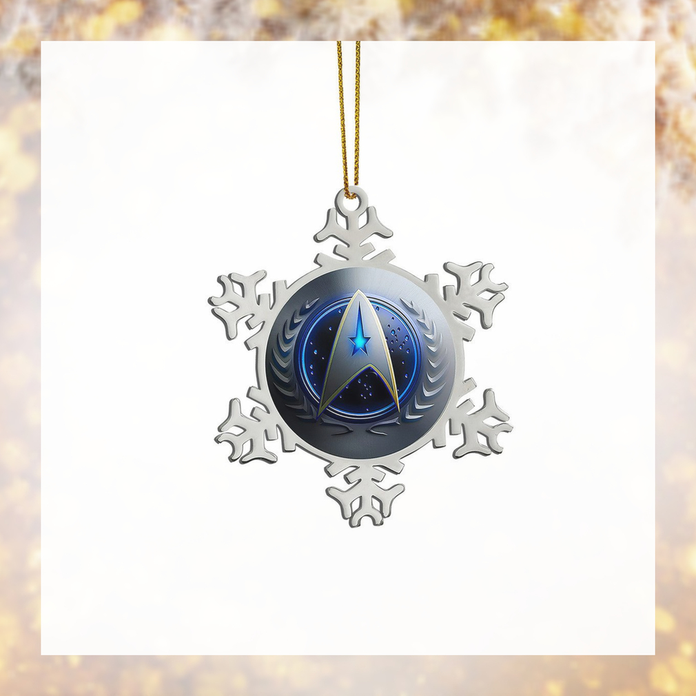 Gearhumans 3D Star Trek Snowflake Christmas Custom Ornament