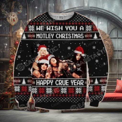 Gearstastic Motley Crue Sweatshirt Motley Crue Christmas Knitting Pattern Fullprint