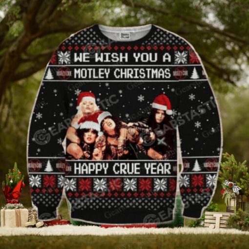 Gearstastic Motley Crue Sweatshirt Motley Crue Christmas Knitting Pattern Fullprint