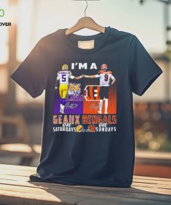 Geaux Bengals I’m A Jayden Daniels On Saturdays Joe Burrow On Sundays Signatures Shirt