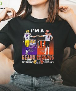 Geaux Bengals I’m A Jayden Daniels On Saturdays Joe Burrow On Sundays Signatures Shirt