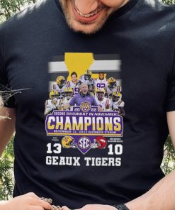 Geaux Tigers 2022 Second Saturday In November Champions LSU Tigers 13 10 Arkansas Razorbacks Shirt