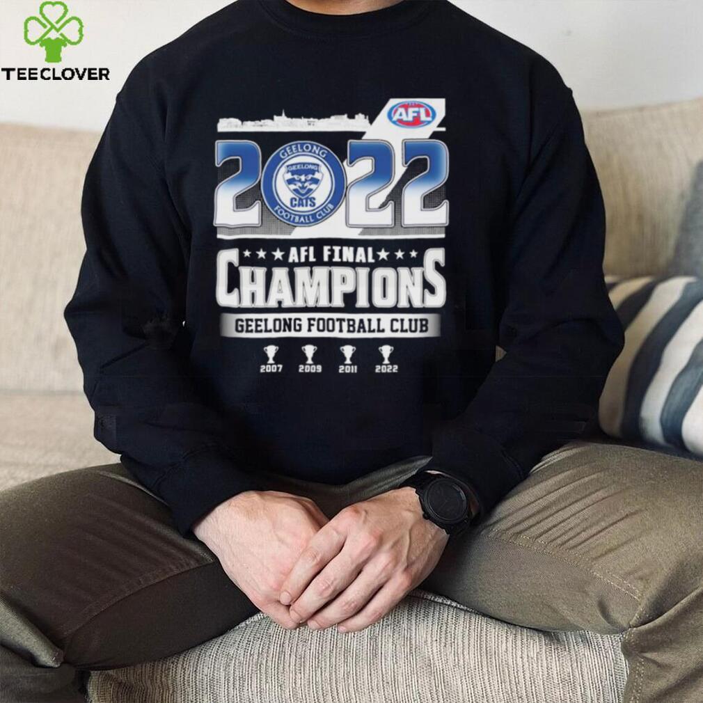 Geelong Cats Football Club Australian Football League 2022 Champions Shirt Geelong Cats Football Club Australian Football League 2022 Champions Shirt