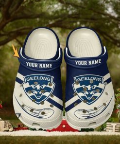 Geelong Football Club AFL Classic Custom Name Crocs Clogs Shoes