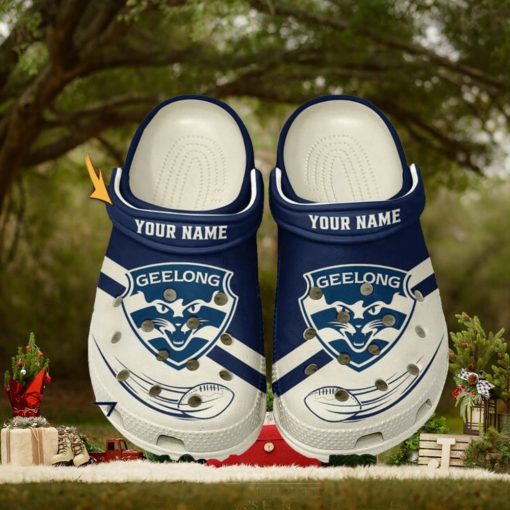 Geelong Football Club AFL Classic Custom Name Crocs Clogs Shoes