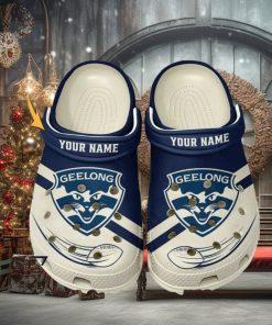 Geelong Football Club AFL Classic Custom Name Crocs Clogs Shoes