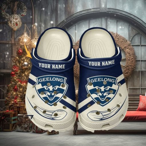 Geelong Football Club AFL Classic Custom Name Crocs Clogs Shoes