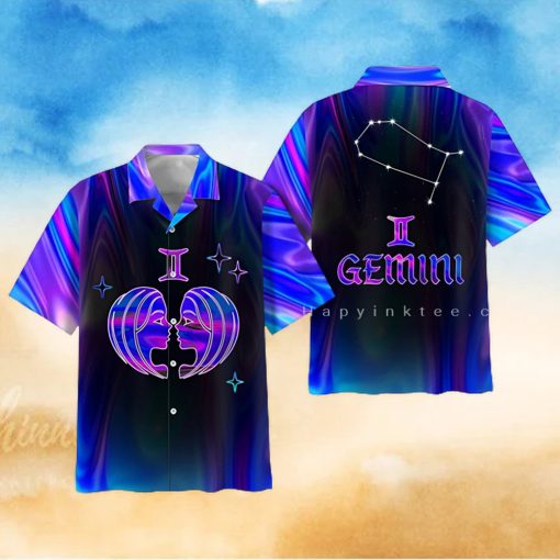 Gemini Zodiac Ultra Holo Star Zodiac Gift Hawaii Shirt