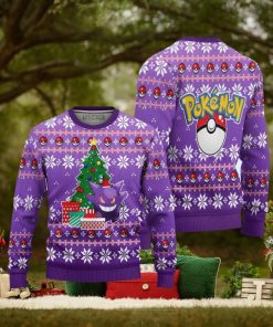 Gengar Pokemon Ugly Christmas Sweater 3D Gift For Big Fans