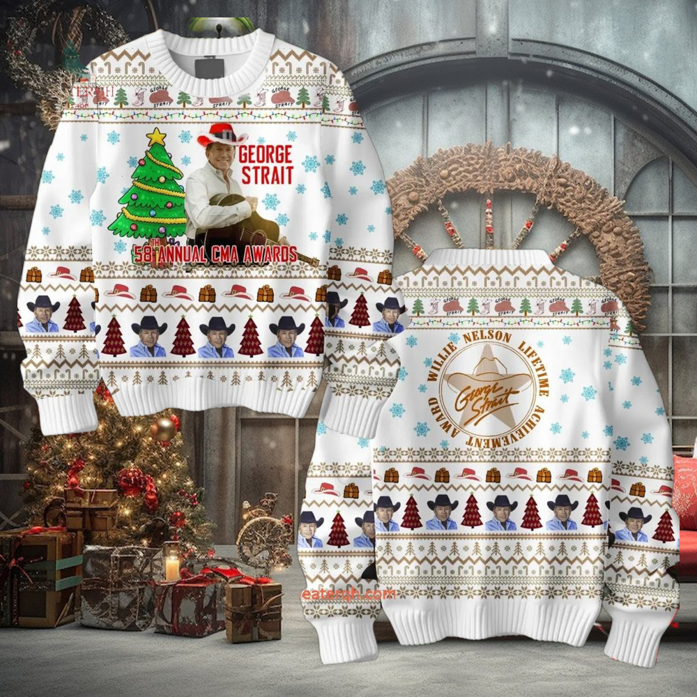 George Strait 58 Annuual Cma Awards Ugly Sweater George Strait 58 Annuual Cma Awards Ugly Sweater