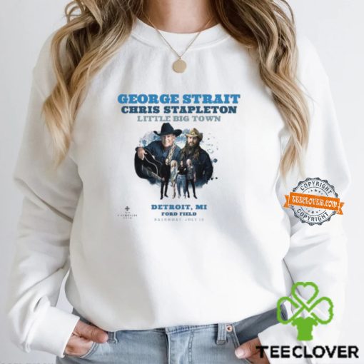 George Strait Play With Chris Stapleton And Little Big Town Poster On July 13th 2024 At Ford Field In Detroit MI Unisex T Shirt