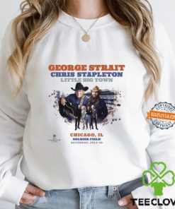 George Strait Play With Chris Stapleton And Little Big Town Poster On July 20th 2024 At Soldiers Field In Chicago IL Vintage T Shirt