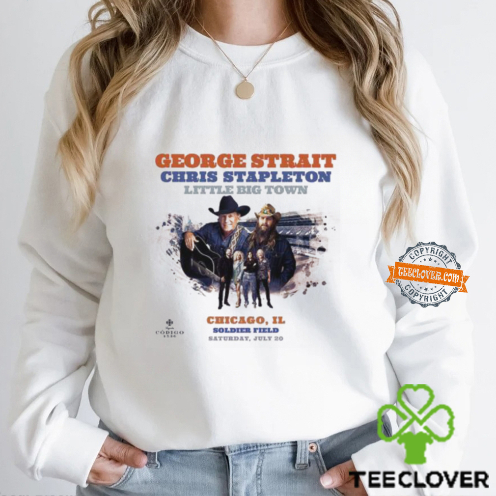 George Strait Play With Chris Stapleton And Little Big Town Poster On July 20th 2024 At Soldiers Field In Chicago IL Vintage T Shirt George Strait Play With Chris Stapleton And Little Big Town Poster On July 20th 2024 At Soldiers Field In Chicago IL Vintage T Shirt