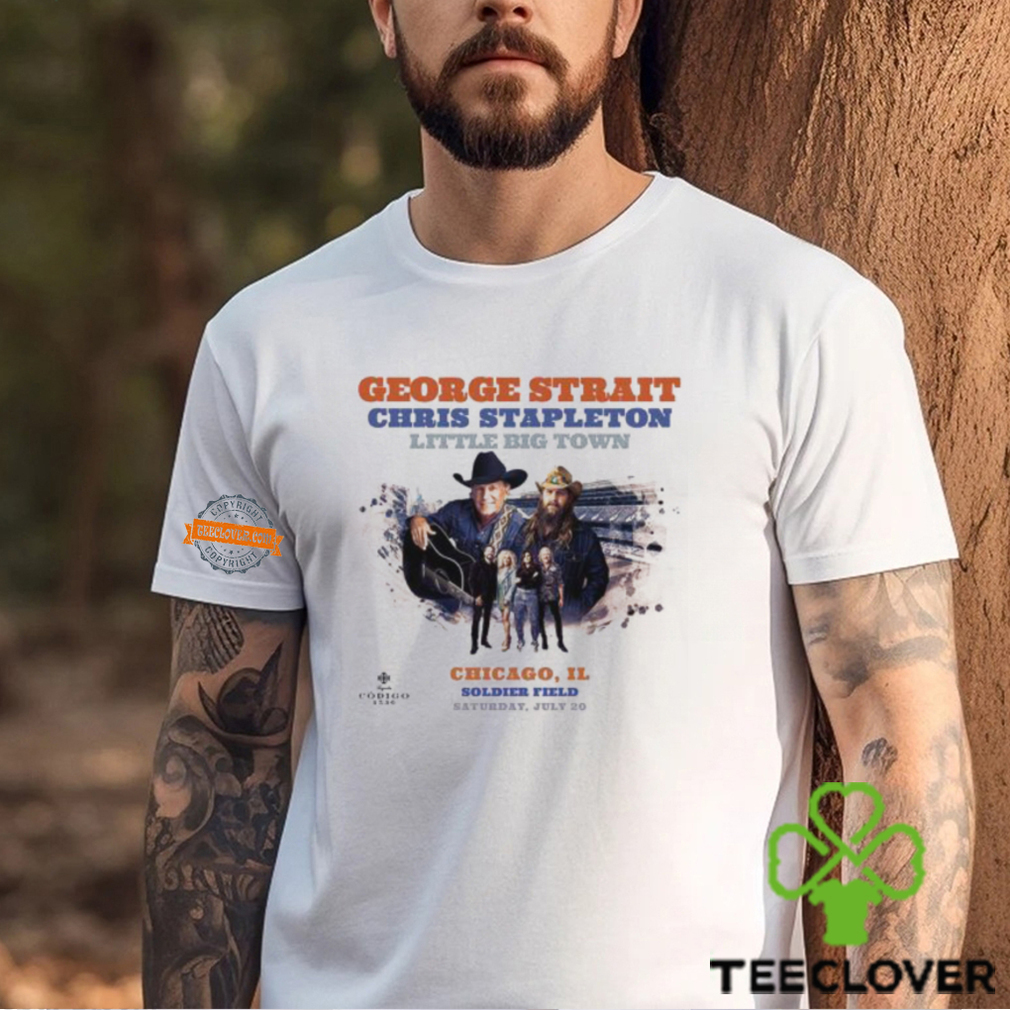 George Strait Play With Chris Stapleton And Little Big Town Poster On July 20th 2024 At Soldiers Field In Chicago IL Vintage T Shirt George Strait Play With Chris Stapleton And Little Big Town Poster On July 20th 2024 At Soldiers Field In Chicago IL Vintage T Shirt