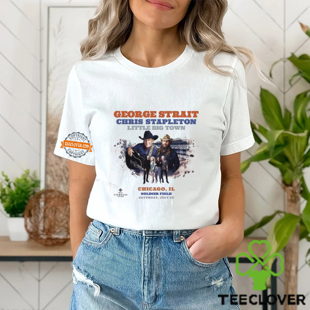 George Strait Play With Chris Stapleton And Little Big Town Poster On July 20th 2024 At Soldiers Field In Chicago IL Vintage T Shirt George Strait Play With Chris Stapleton And Little Big Town Poster On July 20th 2024 At Soldiers Field In Chicago IL Vintage T Shirt