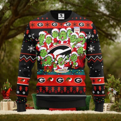 Georgia Bulldogs 12 Grinch Xmas Day Christmas Ugly Sweater