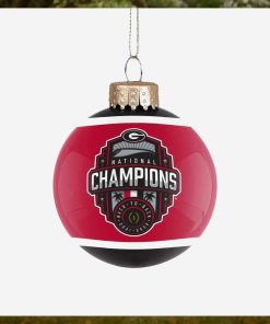 Georgia Bulldogs 2022 Football National Champions Glass Ball Ornament