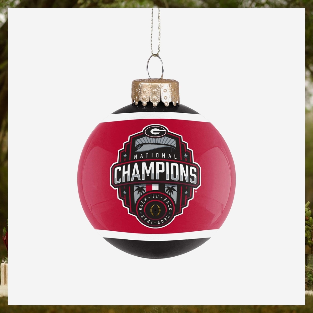 Georgia Bulldogs 2022 Football National Champions Glass Ball Ornament Georgia Bulldogs 2022 Football National Champions Glass Ball Ornament