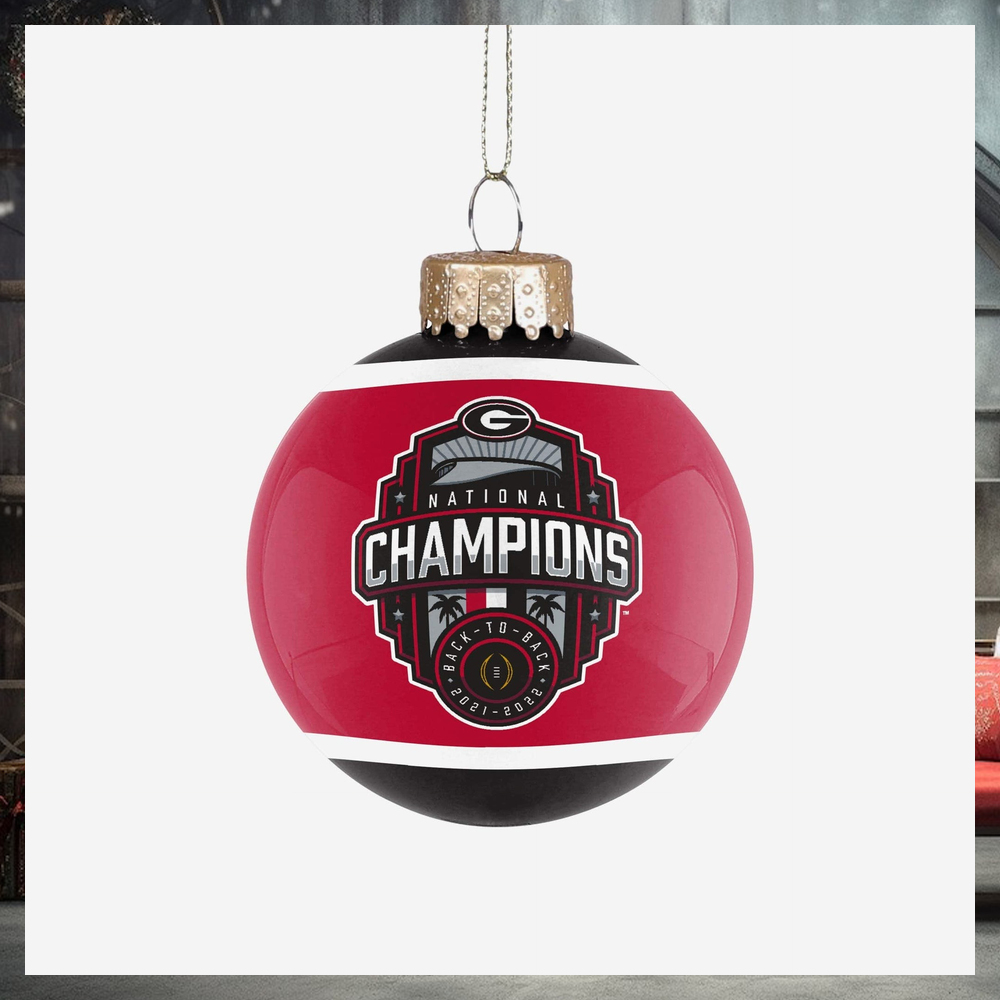 Georgia Bulldogs 2022 Football National Champions Glass Ball Ornament Georgia Bulldogs 2022 Football National Champions Glass Ball Ornament