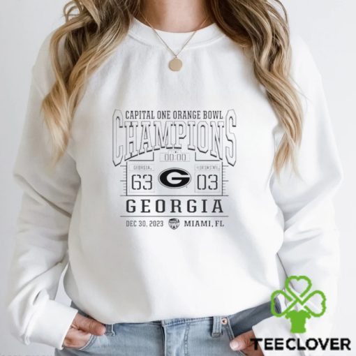 Georgia Bulldogs 2023 Capital One Orange Bowl Champions Score hoodie, sweater, longsleeve, shirt v-neck, t-shirt