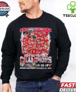 Georgia Bulldogs 2024 SEC Football Champions Vintage Stadium 22 19 Texas Shirt