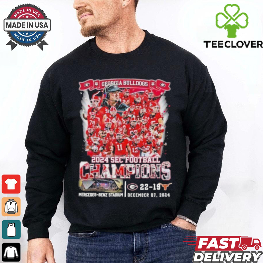 Georgia Bulldogs 2024 SEC Football Champions Vintage Stadium 22 19 Texas Shirt Georgia Bulldogs 2024 SEC Football Champions Vintage Stadium 22 19 Texas Shirt