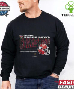 Georgia Bulldogs 2025 Sugar Bowl Champions College Football Playoff Quarterfinal Vintage Style With Helmet Unisex T Shirt