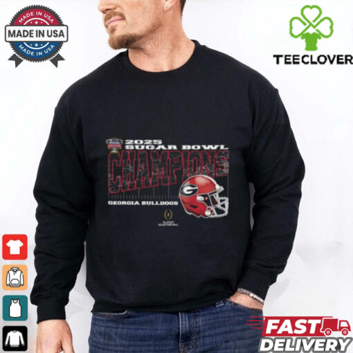 Georgia Bulldogs 2025 Sugar Bowl Champions College Football Playoff Quarterfinal Vintage Style With Helmet Unisex T Shirt